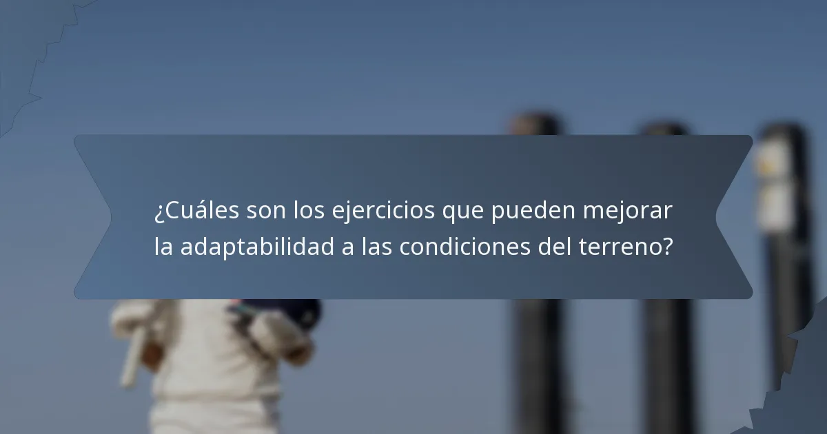 ¿Cuáles son los ejercicios que pueden mejorar la adaptabilidad a las condiciones del terreno?