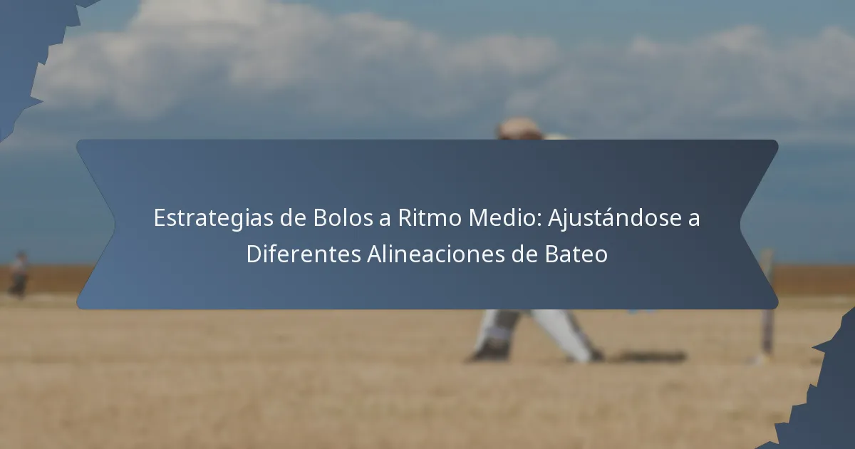 Estrategias de Bolos a Ritmo Medio: Ajustándose a Diferentes Alineaciones de Bateo
