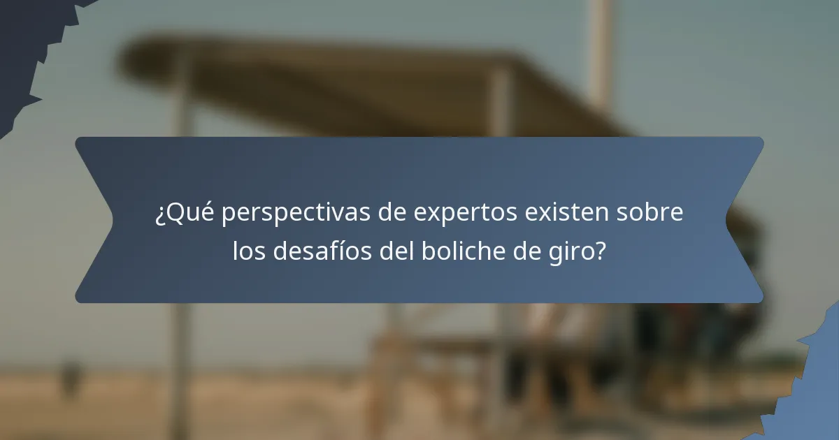 ¿Qué perspectivas de expertos existen sobre los desafíos del boliche de giro?
